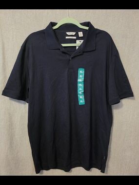 Calvin Klein Men’s Liquid Touch Navy Blue Polo Shirt - XL